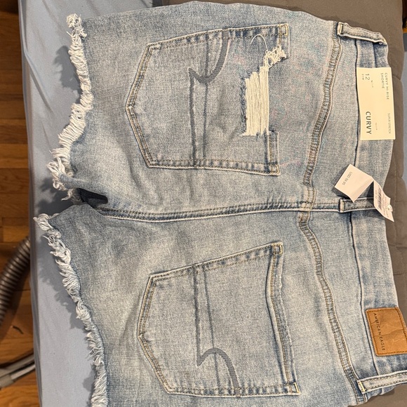 American Eagle Outfitters Light Blue High Rise Jean shorts - Picture 3 of 6
